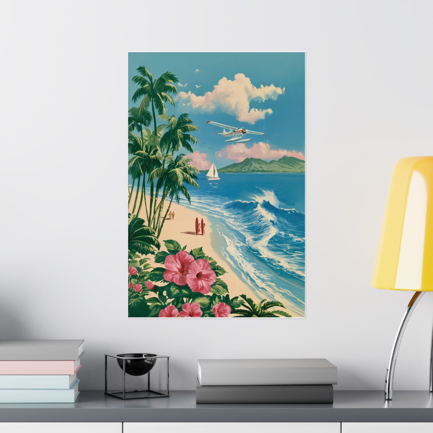 The Retro Paradise – Vintage Travel Poster Design Wall Art