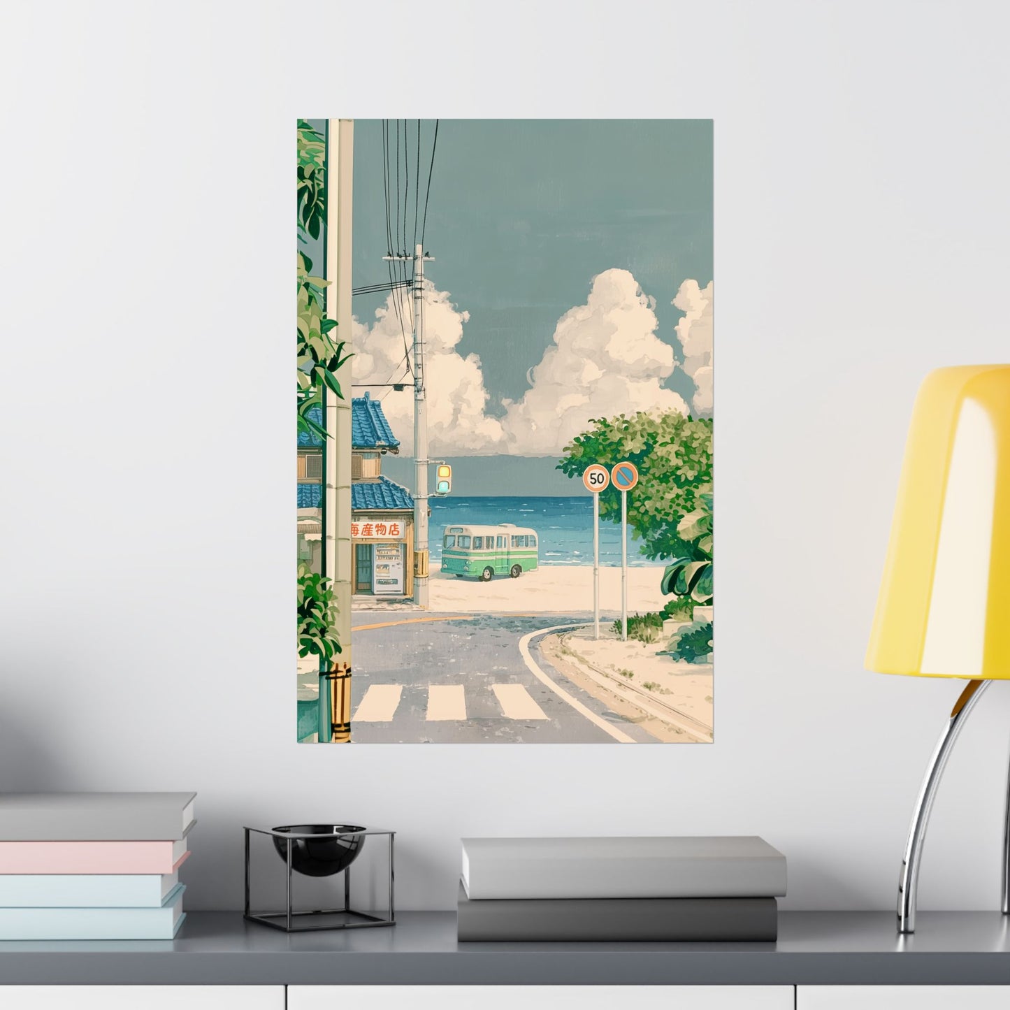 Seaside Nostalgia – Retro Japanese Coastal Design Wall Art