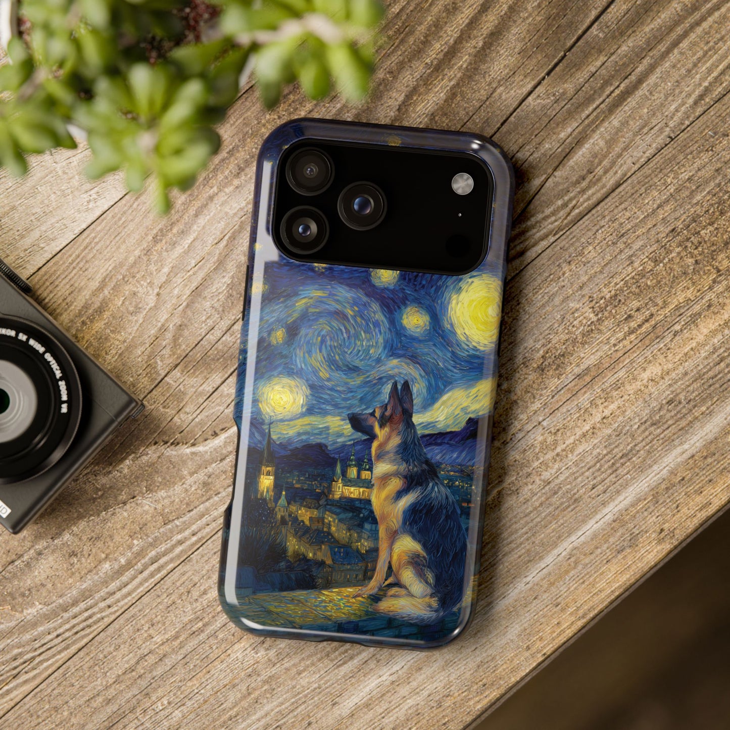 Barky Night (German Shepherd) Design iPhone Case