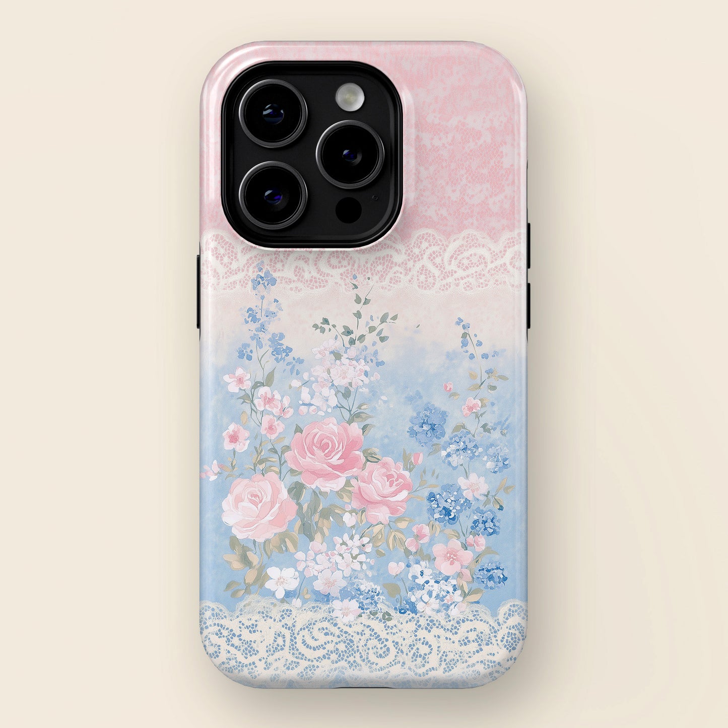 Coquette Chic Floral Lace Pattern Design iPhone Case