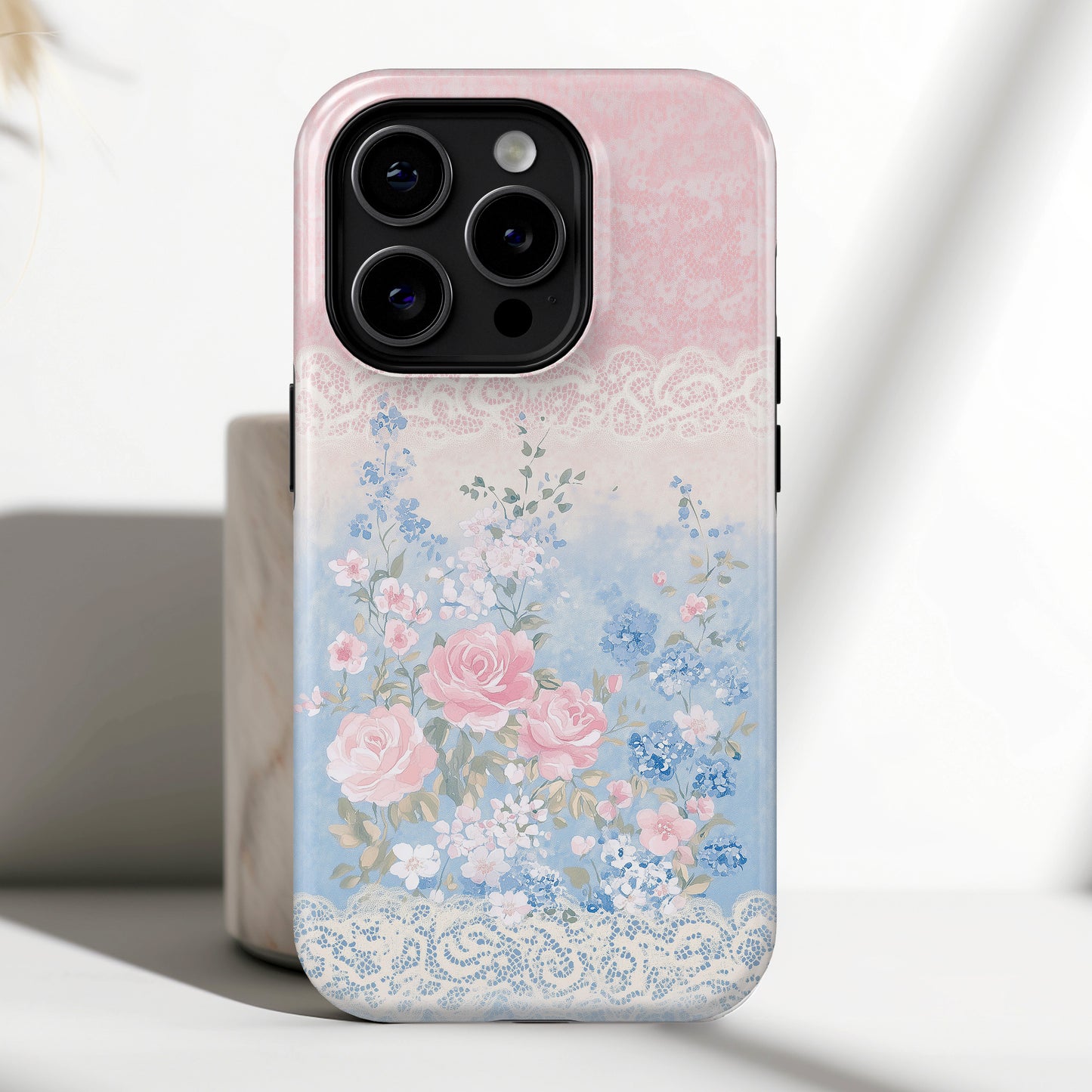 Coquette Chic Floral Lace Pattern Design iPhone Case