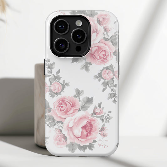 Coquette Watercolor Roses Design iPhone Case