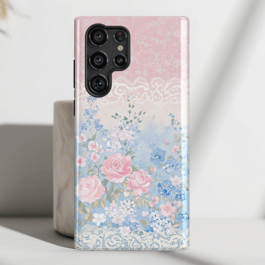 Coquette Chic Floral Lace Pattern Design Case for Galaxy S series Phones
