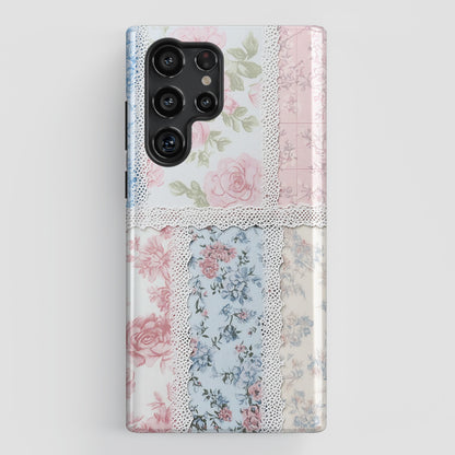 Coquette Lace Fabric Patchwork Design Case for Galaxy S series Phones