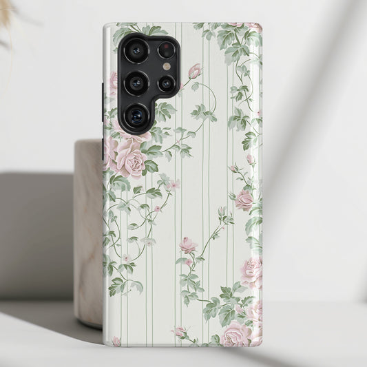 Coquette Retro Flower Pattern Design Samsung Phone Case