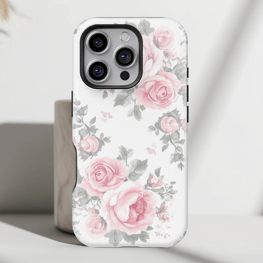 Coquette Watercolor Roses Design iPhone Case