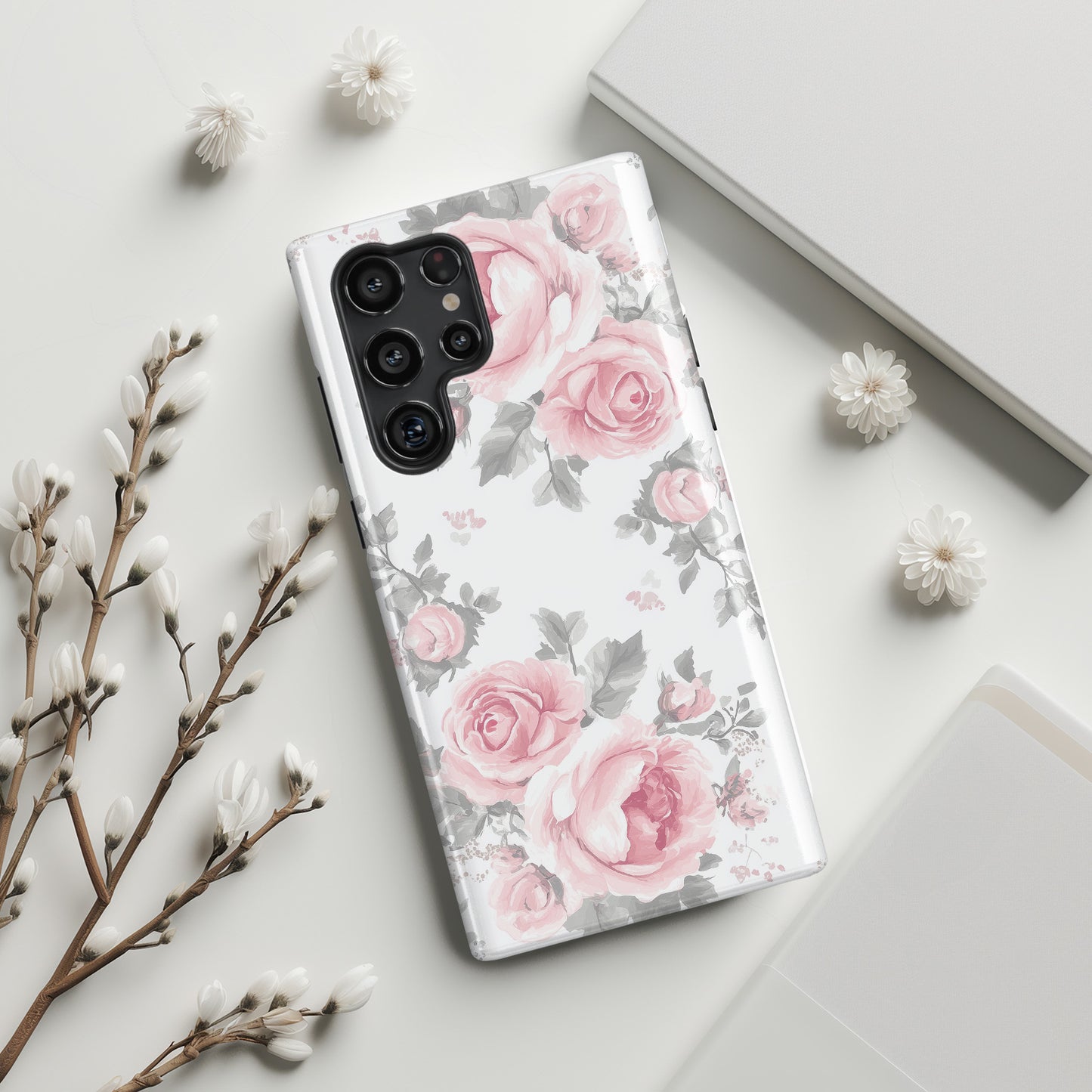 Coquette Watercolor Roses Design Case for Galaxy S series Phones