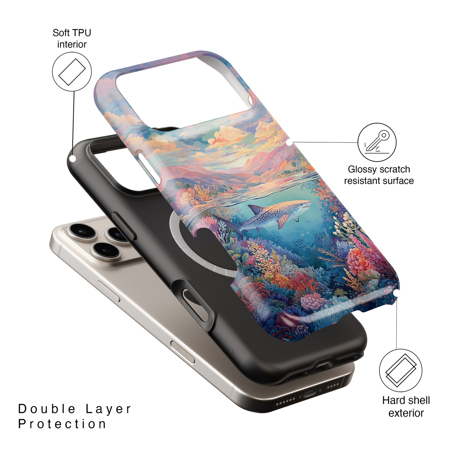 Coral Horizon Design iPhone Case