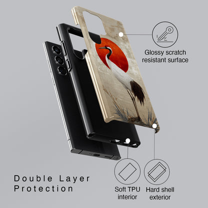 Crane Dawn Design Phone Case for Galaxy S series Phones