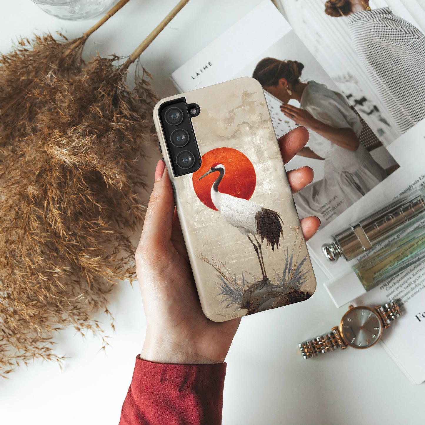 Crane Dawn Design Phone Case for Galaxy S series Phones