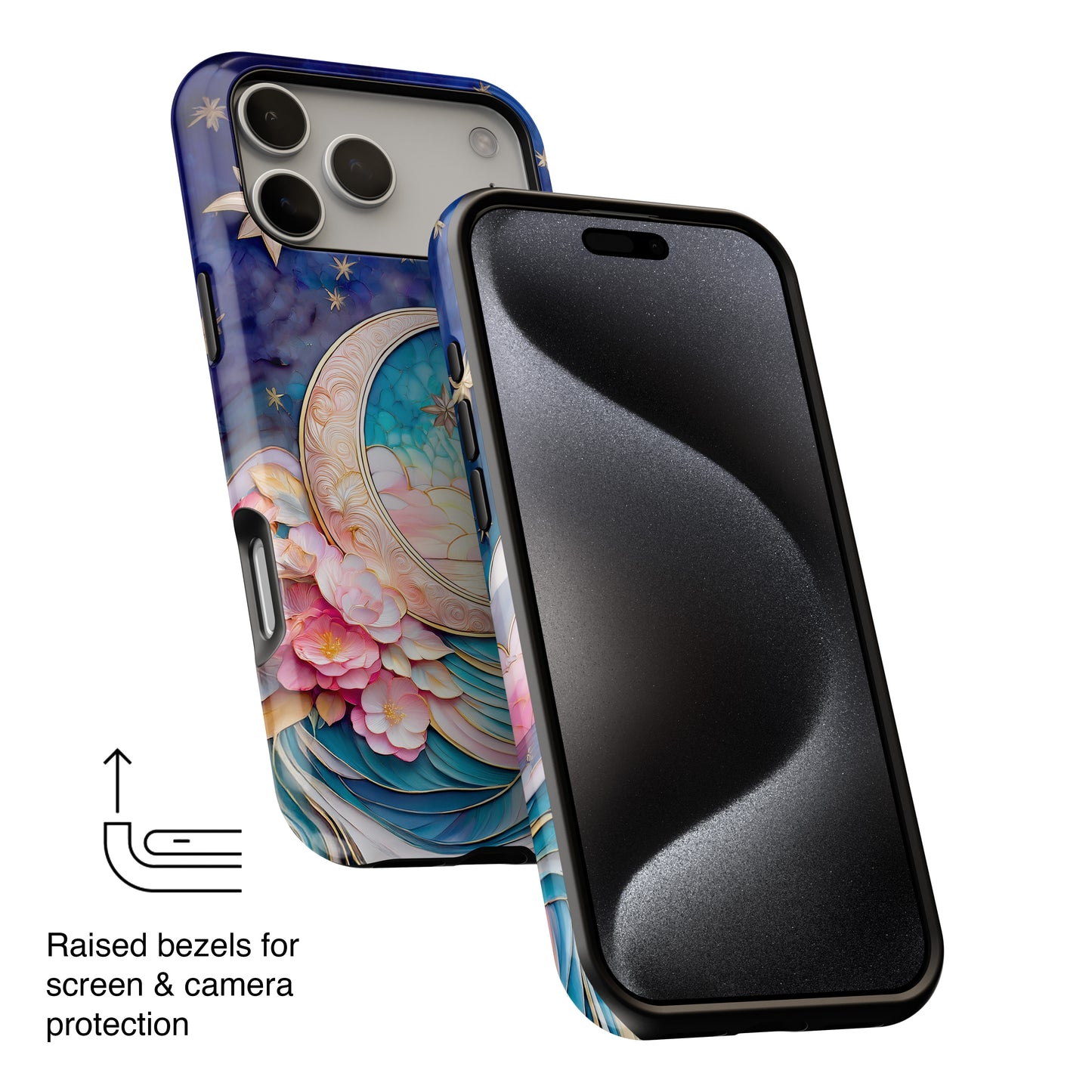 Crescent Moon Stained Glass Design iPhone Case