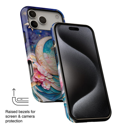 Crescent Moon Stained Glass Design iPhone Case