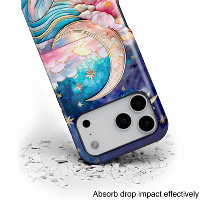 Crescent Moon Stained Glass Design iPhone Case