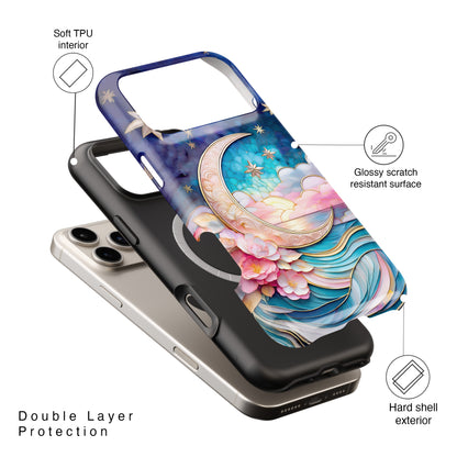Crescent Moon Stained Glass Design iPhone Case