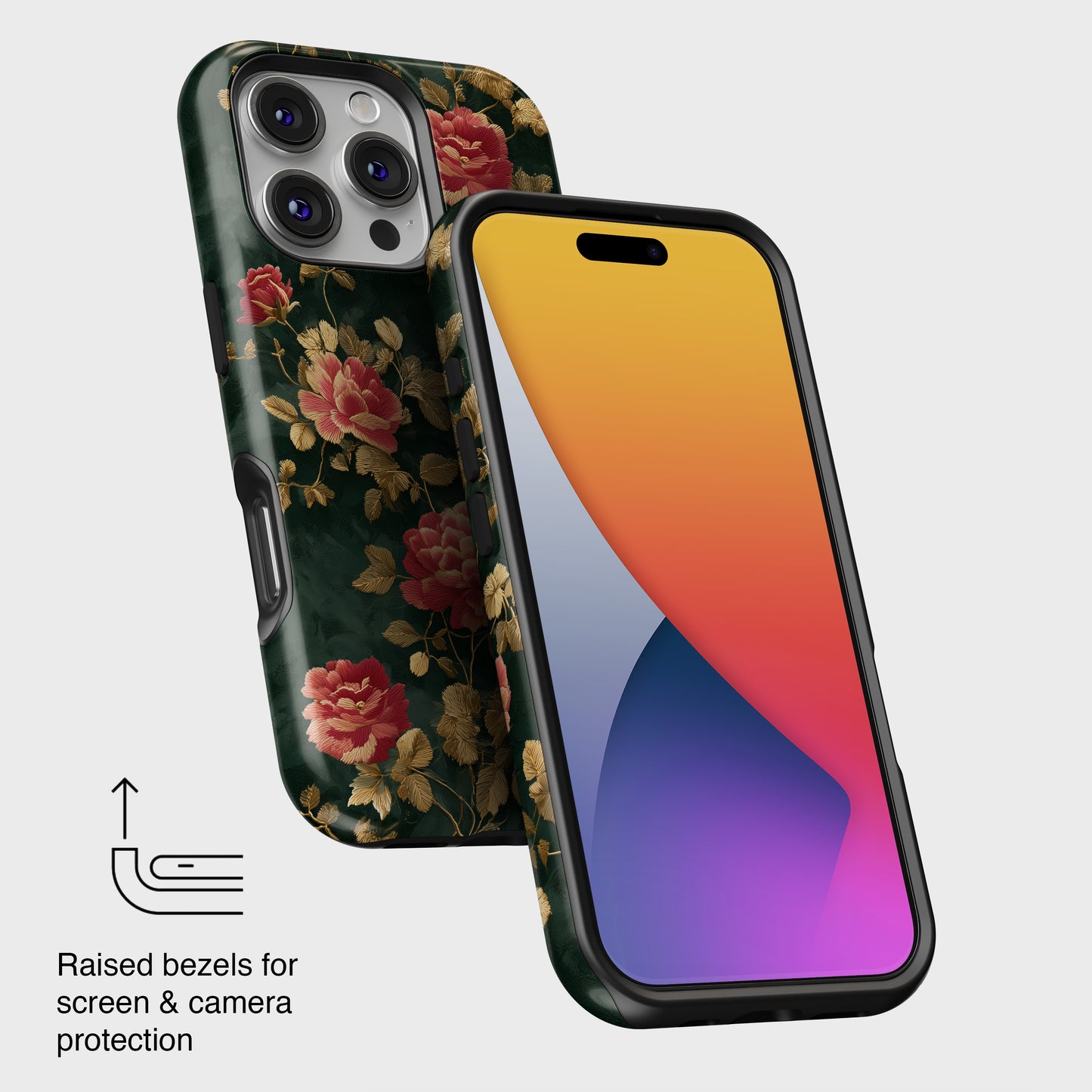 Crimson Bloom Design iPhone Case