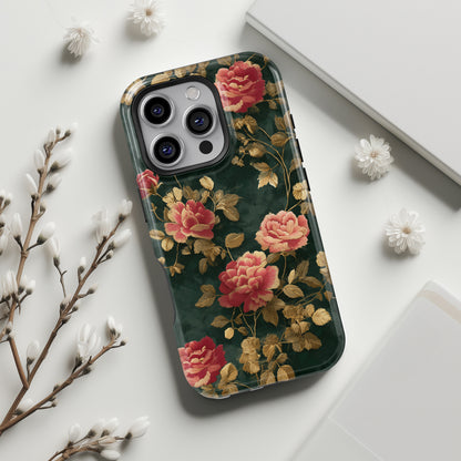 Crimson Bloom Design iPhone Case