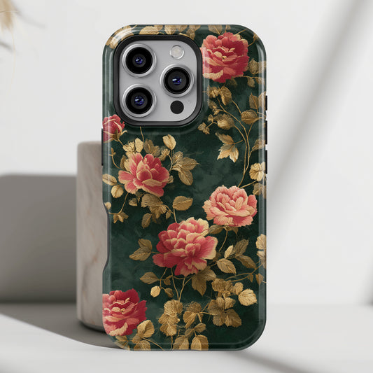 Crimson Bloom Design iPhone Case
