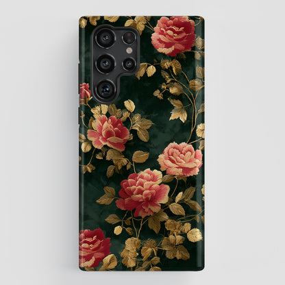 Crimson Bloom Design Phone Case for Galaxy S series Phones