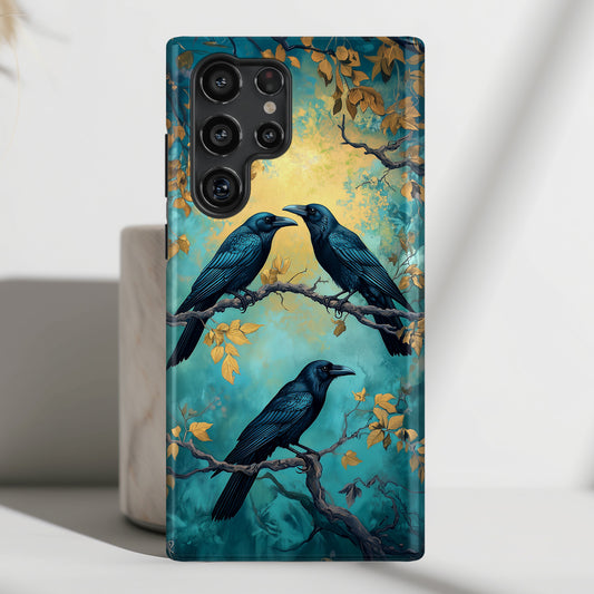 Crow Dark Fantasy Art Design Phone Case for Galaxy S series Phones