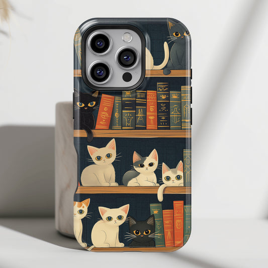 Cute Cats Library Design iPhone Case