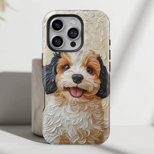 Cute Cavoodle Portrait Art Design iPhone Case