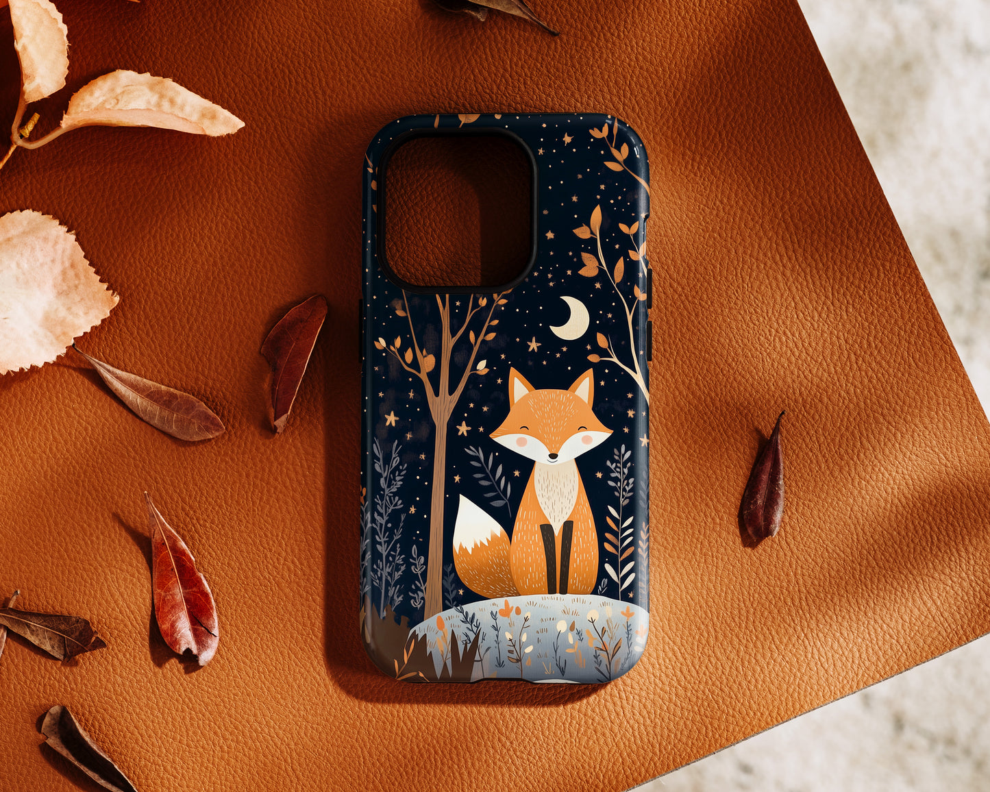 Cute Fox in Whimsical Forest Design iPhone Case