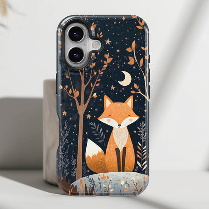 Cute Fox in Whimsical Forest Design iPhone Case