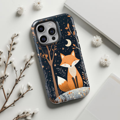 Cute Fox in Whimsical Forest Design iPhone Case