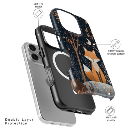 Cute Fox in Whimsical Forest Design iPhone Case