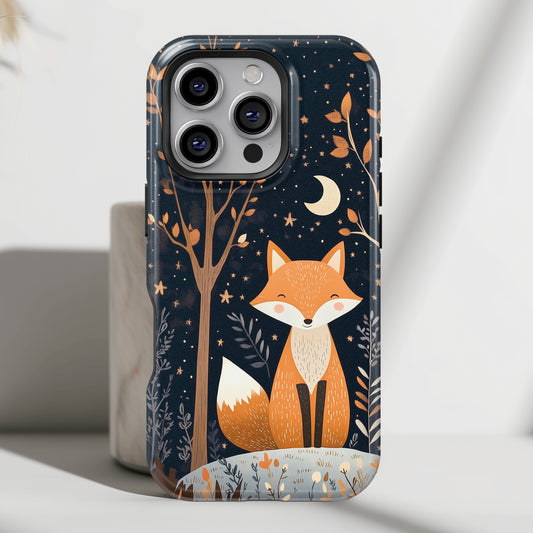 Cute Fox in Whimsical Forest Design iPhone Case