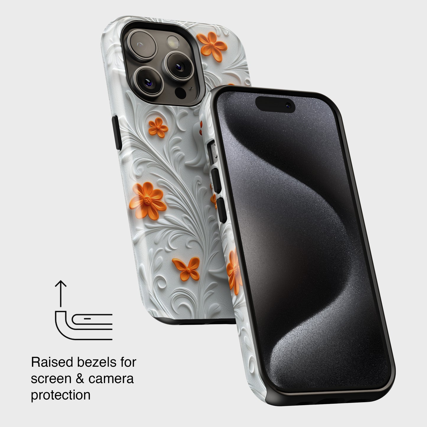 Cute Ghost & Floral Design iPhone Case