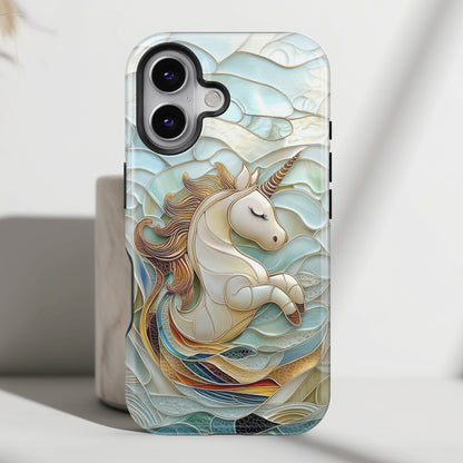 Cute Unicorn Stained Glass Design iPhone Case