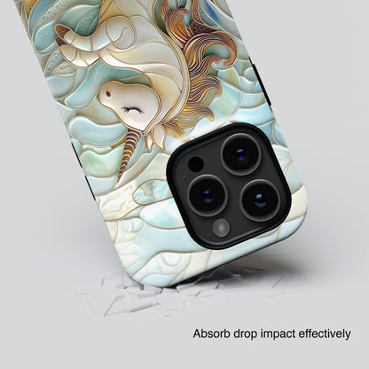 Cute Unicorn Stained Glass Design iPhone Case