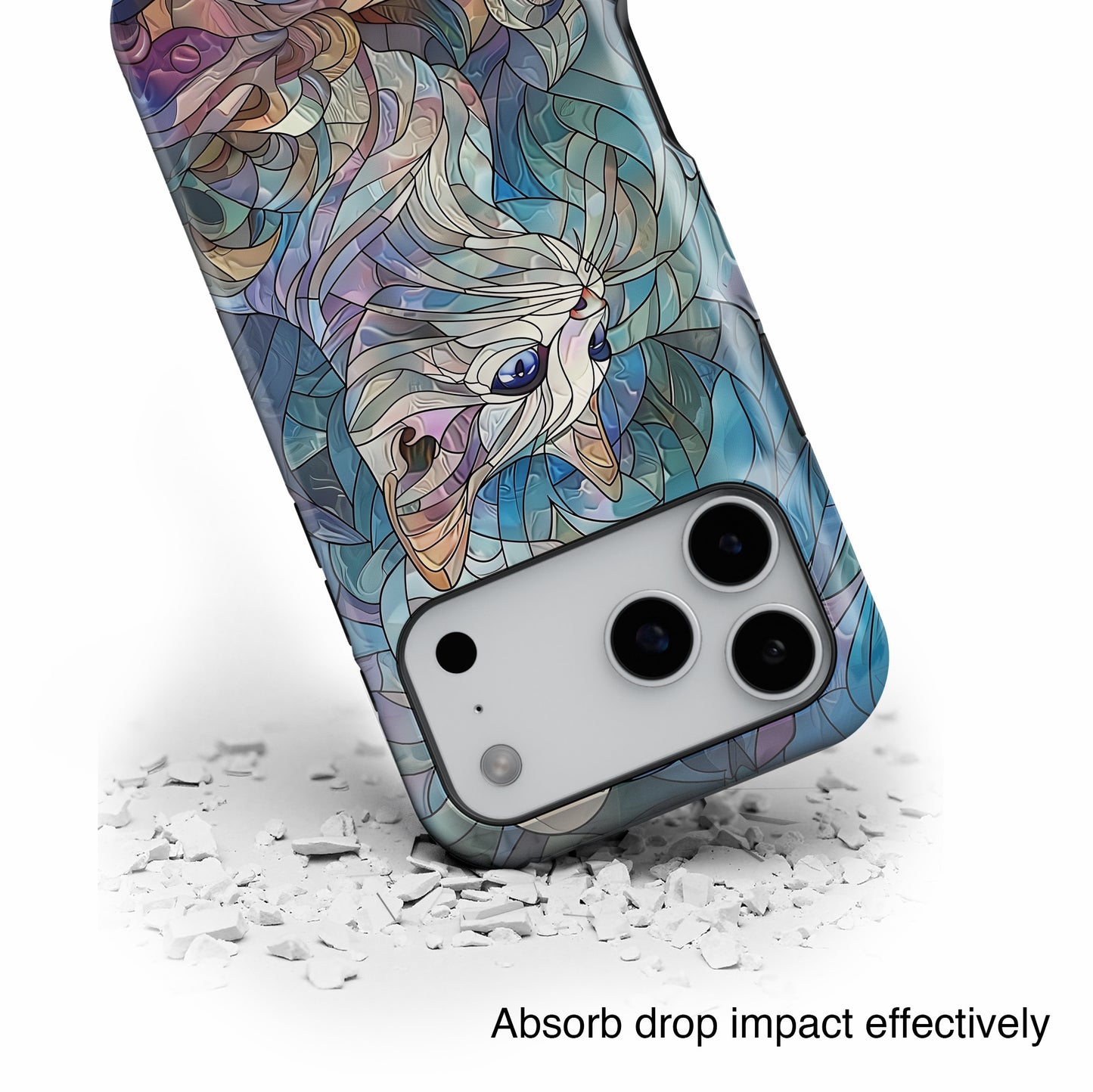 Cute Cat Stained Glass Design Design iPhone Case