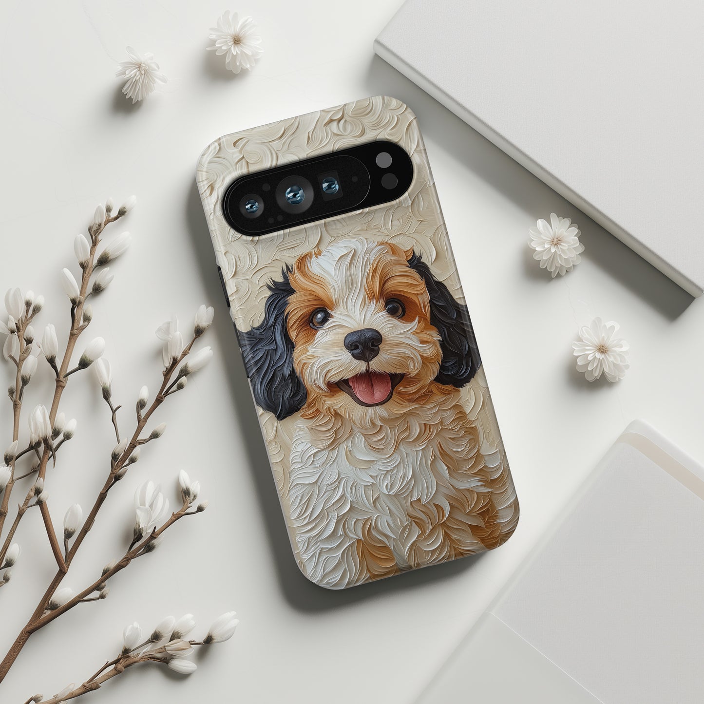 Cute Cavoodle Portrait Art Design Google Pixel Phone Case