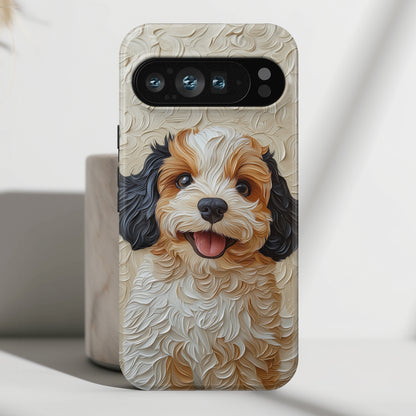 Cute Cavoodle Portrait Art Design Google Pixel Phone Case