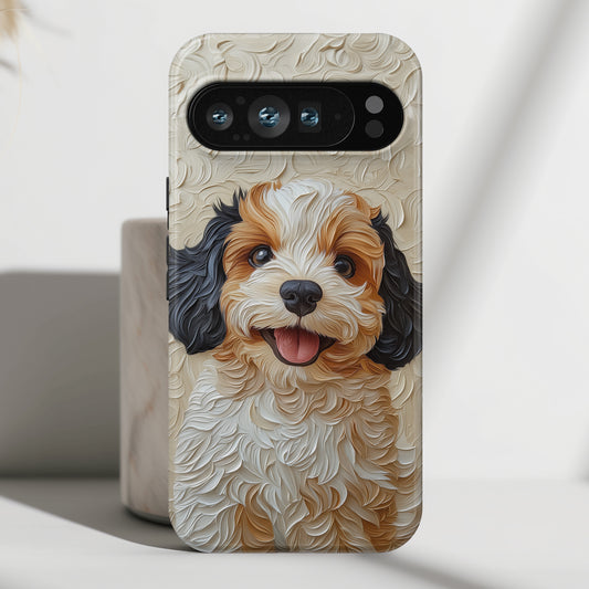 Cute Cavoodle Portrait Art Design Google Pixel Phone Case