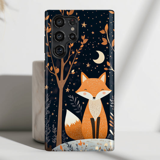 Cute Fox in Whimsical Forest Design Case for Galaxy S series Phones