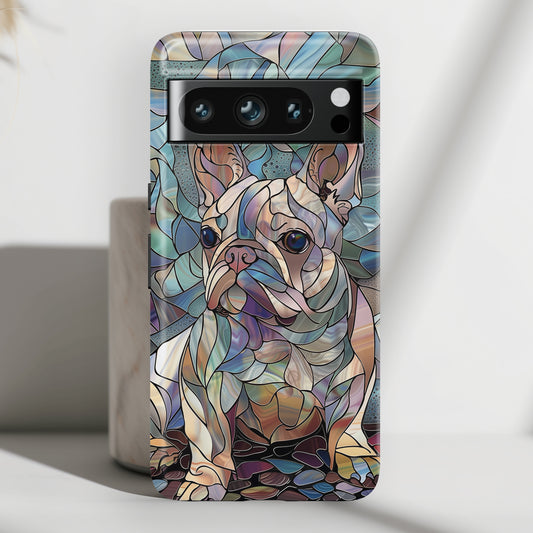 Cute French Bulldog Stained Glass Design Google Pixel Phone Case