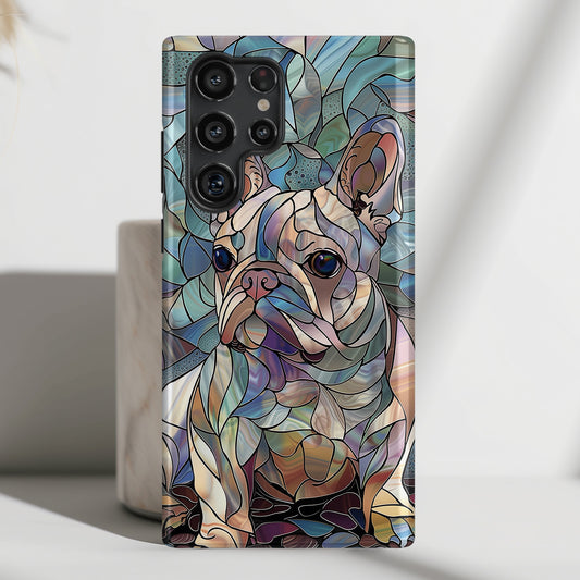 Cute French Bulldog Stained Glass Design Case for Galaxy S series Phones
