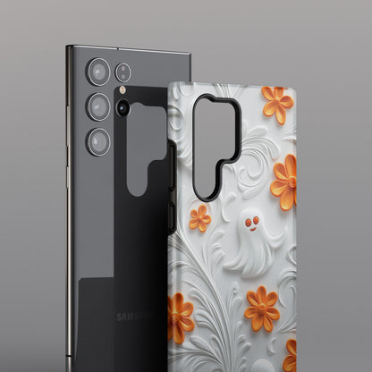 Cute Ghost & Floral Design Samsung Phone Case