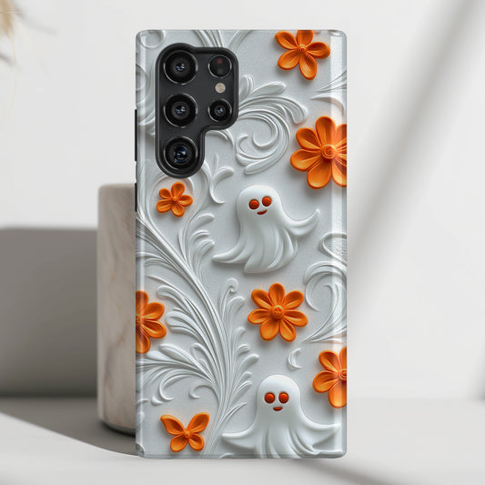 Cute Ghost & Floral Design Case for Galaxy S series Phones