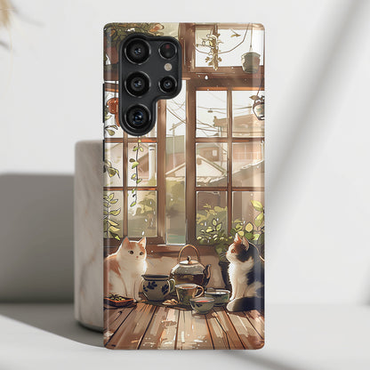 Cute Japanese Anime Cat Design Case for Galaxy S series Phones