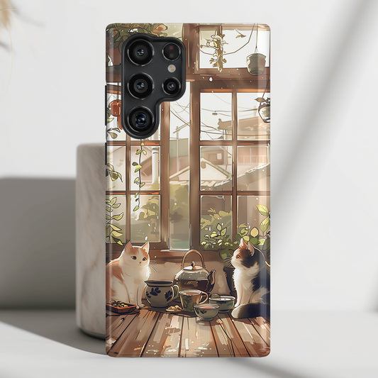 Cute Japanese Anime Cat Design Case for Galaxy S series Phones