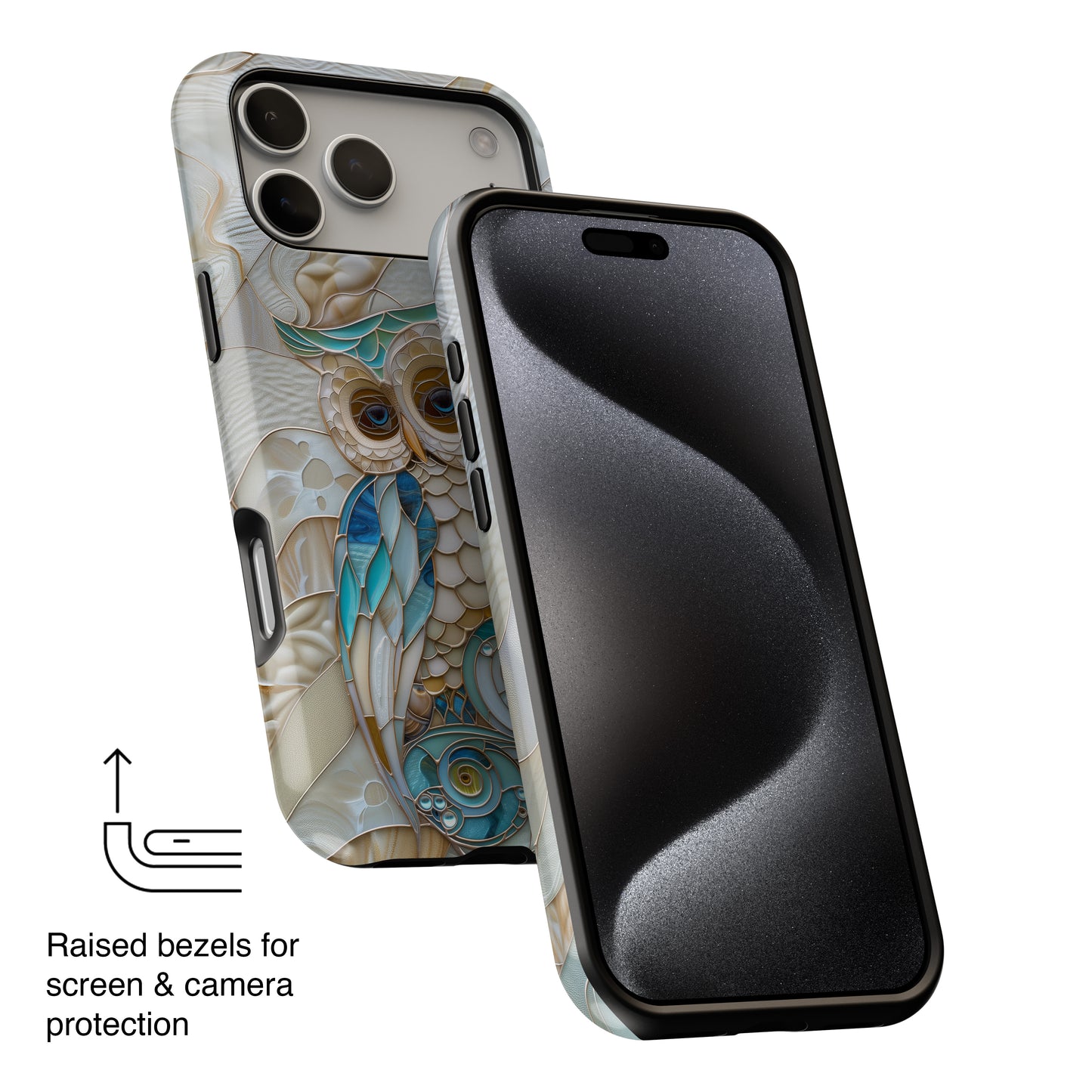 Cute Owl Stained Glass Design iPhone Case