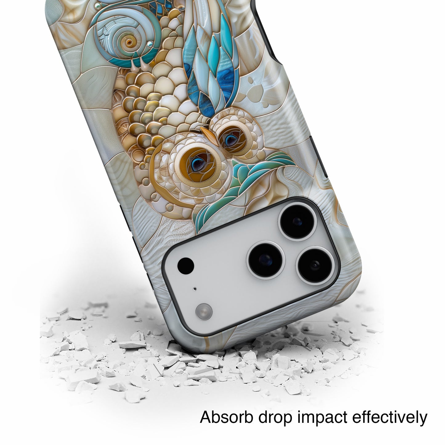 Cute Owl Stained Glass Design iPhone Case