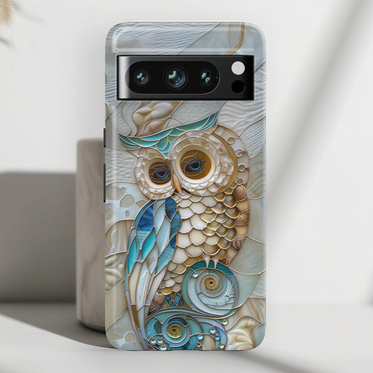 Cute Owl Stained Glass Design Google Pixel Phone Case