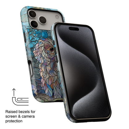 Cute Poodle Stained Glass Design iPhone Case