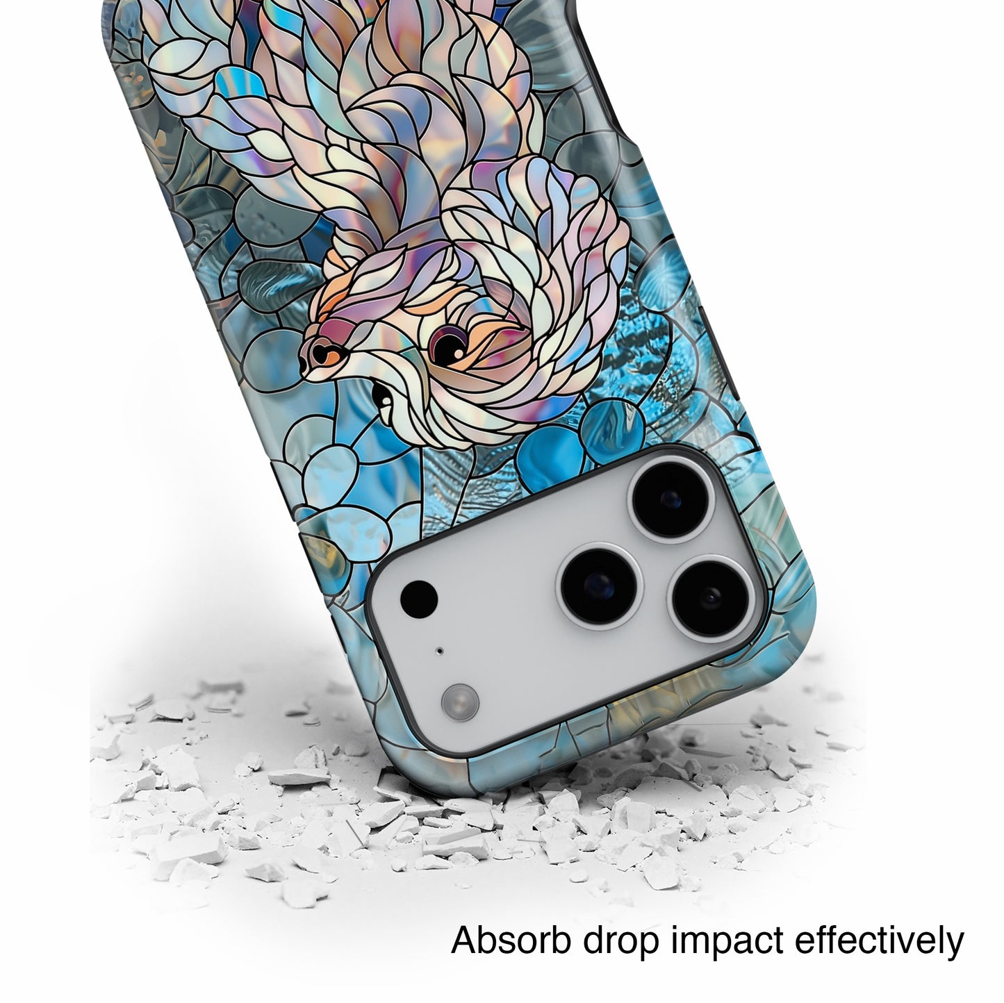 Cute Poodle Stained Glass Design iPhone Case
