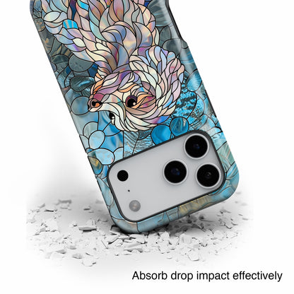 Cute Poodle Stained Glass Design iPhone Case